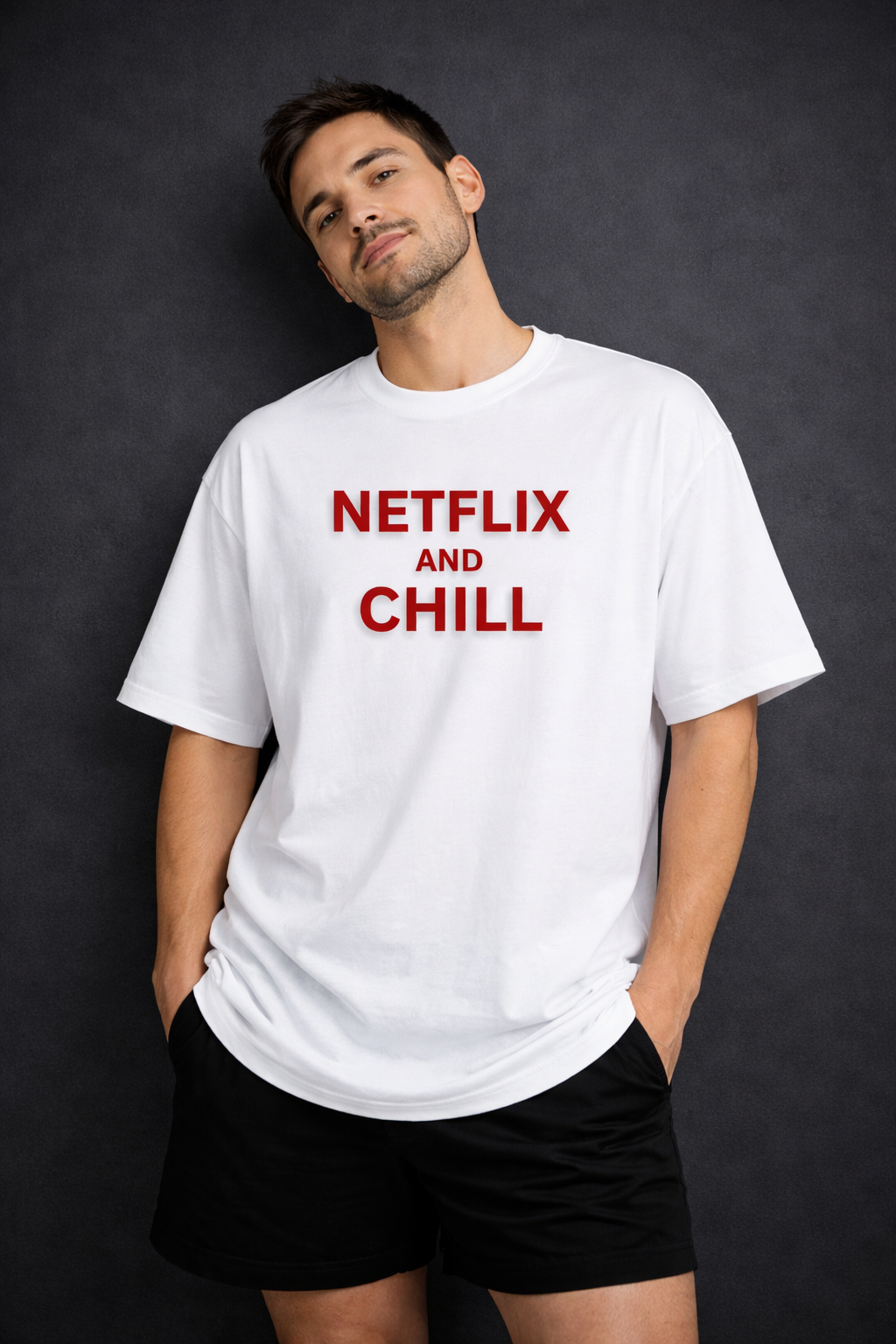 Netflix And Chill Men Oversized T-Shirt