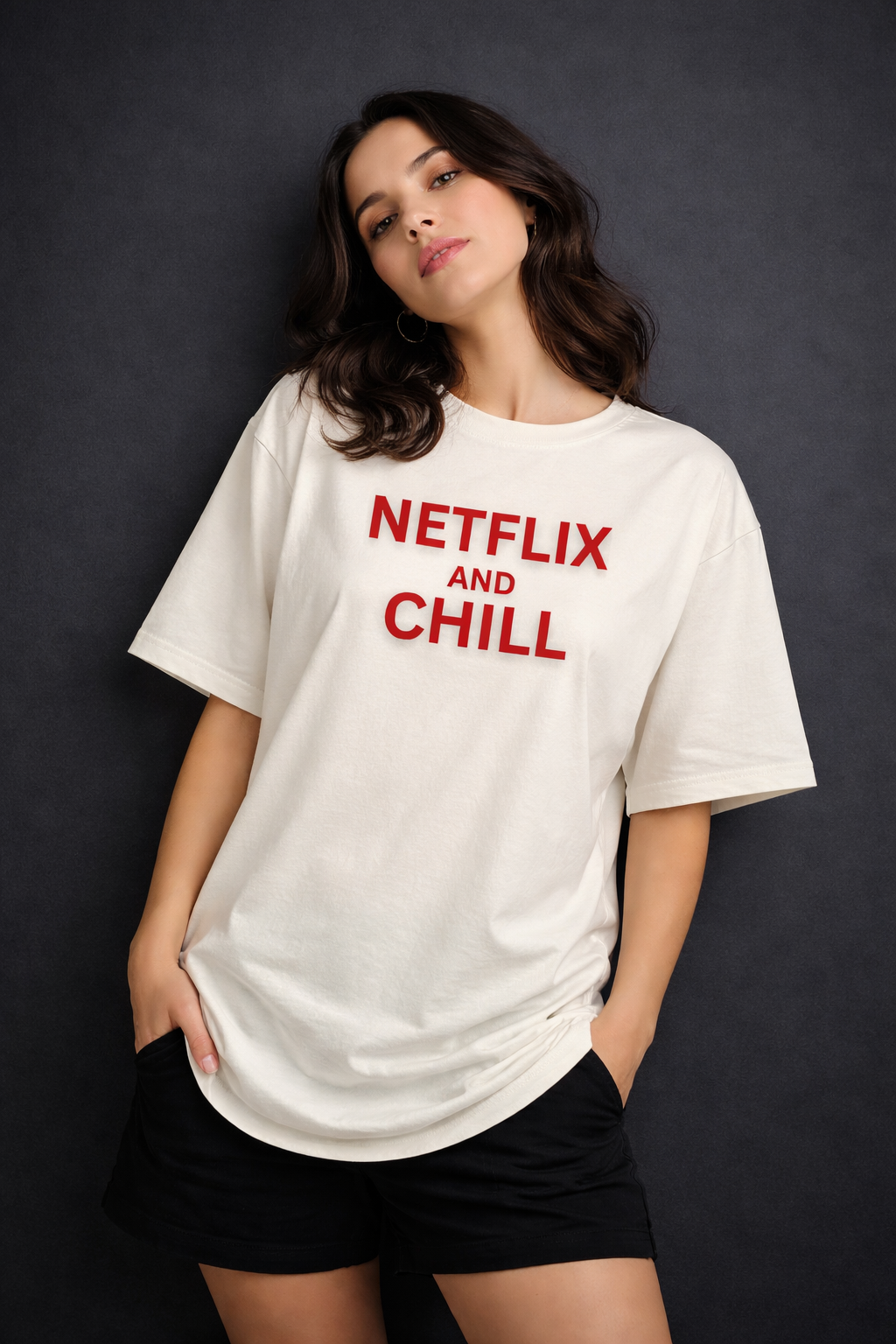 Netflix And Chill Women Oversized T-Shirt