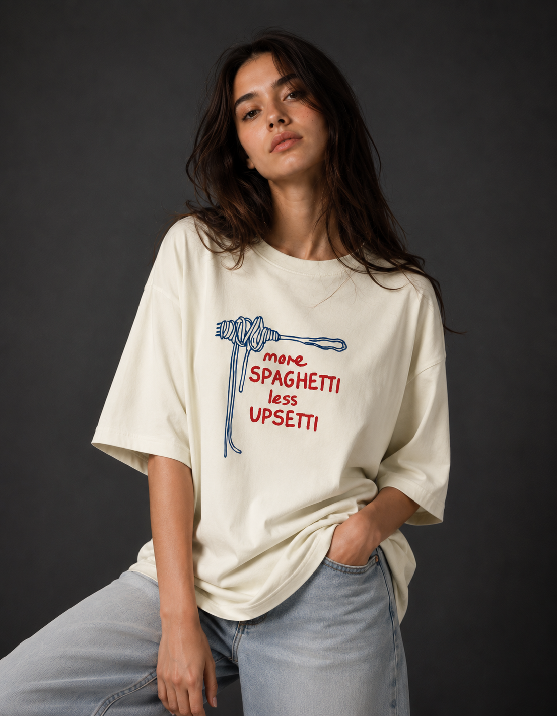 More Spaghetti Less Upsetii Oversized T-Shirt