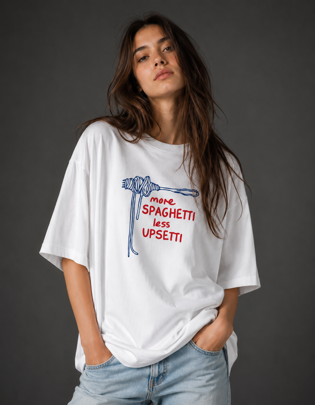 More Spaghetti Less Upsetii Oversized T-Shirt
